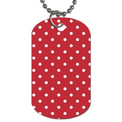 Red Polka Dots Dog Tag (one Side) by LokisStuffnMore