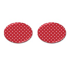 Red Polka Dots Cufflinks (oval) by LokisStuffnMore