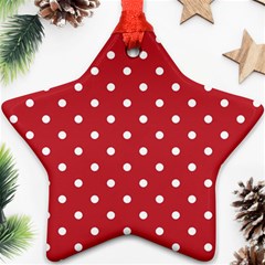 Red Polka Dots Star Ornament (two Sides) by LokisStuffnMore