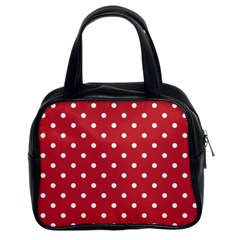 Red Polka Dots Classic Handbags (2 Sides) by LokisStuffnMore