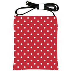 Red Polka Dots Shoulder Sling Bags by LokisStuffnMore