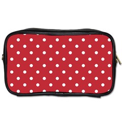 Red Polka Dots Toiletries Bags 2-side by LokisStuffnMore