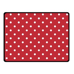 Red Polka Dots Double Sided Fleece Blanket (small)  by LokisStuffnMore