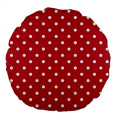 Red Polka Dots Large 18  Premium Flano Round Cushions by LokisStuffnMore