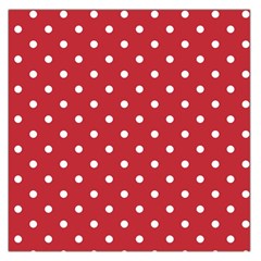 Red Polka Dots Large Satin Scarf (square) by LokisStuffnMore