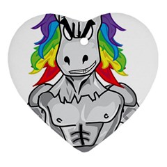 Angry Unicorn Ornament (heart) by KAllan