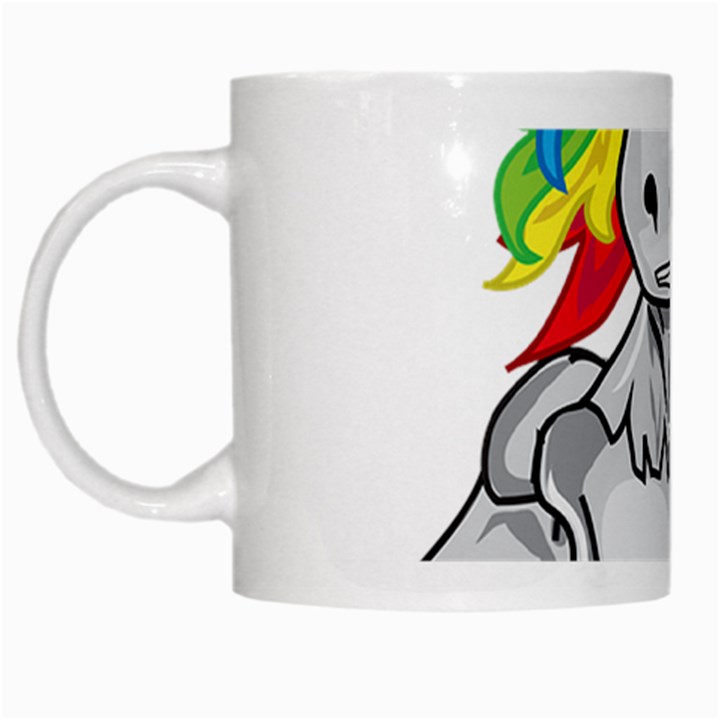 Angry Unicorn White Mugs