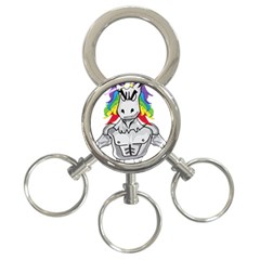 Angry Unicorn 3-ring Key Chains by KAllan