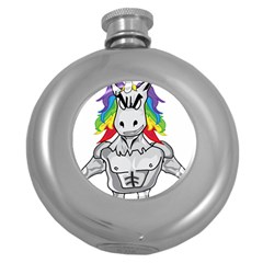 Angry Unicorn Round Hip Flask (5 Oz) by KAllan