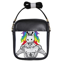 Angry Unicorn Girls Sling Bags by KAllan