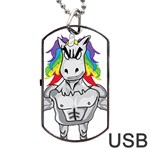 Angry Unicorn Dog Tag USB Flash (Two Sides) Front