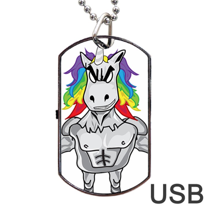 Angry Unicorn Dog Tag USB Flash (Two Sides)