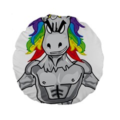 Angry Unicorn Standard 15  Premium Round Cushions by KAllan