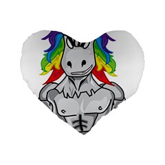 Angry Unicorn Standard 16  Premium Heart Shape Cushions