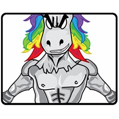 Angry Unicorn Double Sided Fleece Blanket (medium)  by KAllan