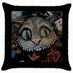 Cheshire Cat Throw Pillow Case (black)