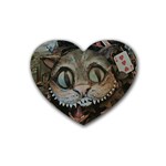 Cheshire Cat Rubber Coaster (Heart)  Front