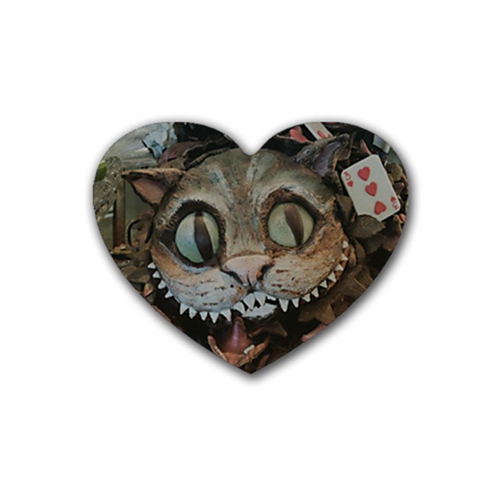 Cheshire Cat Rubber Coaster (Heart) 