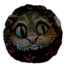 Cheshire Cat Large 18  Premium Flano Round Cushions by KAllan