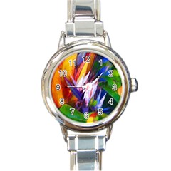 Palms02 Round Italian Charm Watch by psweetsdesign