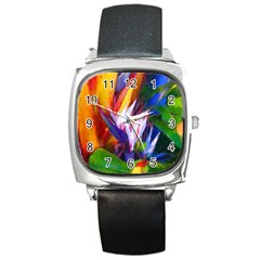 Palms02 Square Metal Watch by psweetsdesign