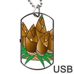 Young Bamboo Dog Tag Usb Flash (two Sides) by Mariart