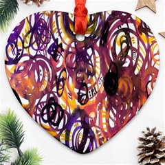 Autumnn Rainbow Heart Ornament (two Sides) by Mariart