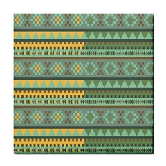 Bezold Effect Traditional Medium Dimensional Symmetrical Different Similar Shapes Triangle Green Yel Tile Coasters by Mariart