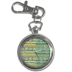 Bezold Effect Traditional Medium Dimensional Symmetrical Different Similar Shapes Triangle Green Yel Key Chain Watches by Mariart