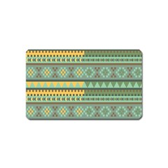 Bezold Effect Traditional Medium Dimensional Symmetrical Different Similar Shapes Triangle Green Yel Magnet (name Card) by Mariart