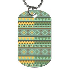 Bezold Effect Traditional Medium Dimensional Symmetrical Different Similar Shapes Triangle Green Yel Dog Tag (one Side) by Mariart