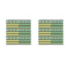 Bezold Effect Traditional Medium Dimensional Symmetrical Different Similar Shapes Triangle Green Yel Cufflinks (square) by Mariart