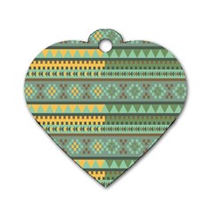 Bezold Effect Traditional Medium Dimensional Symmetrical Different Similar Shapes Triangle Green Yel Dog Tag Heart (one Side) by Mariart