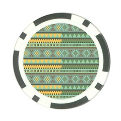 Bezold Effect Traditional Medium Dimensional Symmetrical Different Similar Shapes Triangle Green Yel Poker Chip Card Guard by Mariart