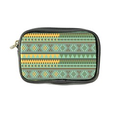 Bezold Effect Traditional Medium Dimensional Symmetrical Different Similar Shapes Triangle Green Yel Coin Purse by Mariart