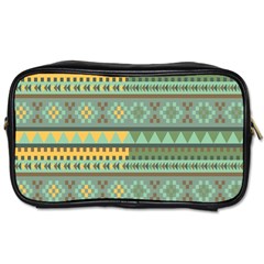 Bezold Effect Traditional Medium Dimensional Symmetrical Different Similar Shapes Triangle Green Yel Toiletries Bags 2-side by Mariart