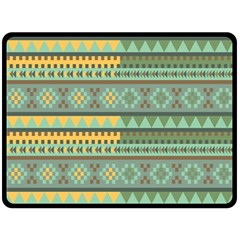 Bezold Effect Traditional Medium Dimensional Symmetrical Different Similar Shapes Triangle Green Yel Fleece Blanket (large)  by Mariart