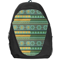 Bezold Effect Traditional Medium Dimensional Symmetrical Different Similar Shapes Triangle Green Yel Backpack Bag by Mariart