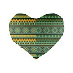 Bezold Effect Traditional Medium Dimensional Symmetrical Different Similar Shapes Triangle Green Yel Standard 16  Premium Heart Shape Cushions Back