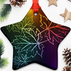 Beautiful Maple Leaf Neon Lights Leaves Marijuana Ornament (star)