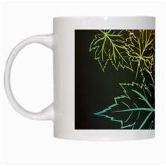 Beautiful Maple Leaf Neon Lights Leaves Marijuana White Mugs by Mariart