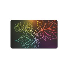 Beautiful Maple Leaf Neon Lights Leaves Marijuana Magnet (name Card) by Mariart