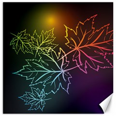 Beautiful Maple Leaf Neon Lights Leaves Marijuana Canvas 12  X 12  