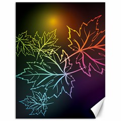 Beautiful Maple Leaf Neon Lights Leaves Marijuana Canvas 12  X 16  