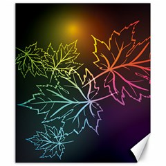 Beautiful Maple Leaf Neon Lights Leaves Marijuana Canvas 20  X 24   by Mariart