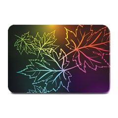 Beautiful Maple Leaf Neon Lights Leaves Marijuana Plate Mats by Mariart