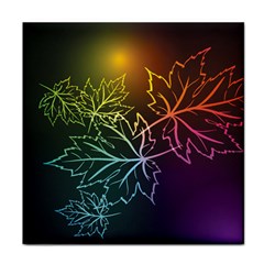 Beautiful Maple Leaf Neon Lights Leaves Marijuana Face Towel by Mariart