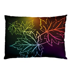 Beautiful Maple Leaf Neon Lights Leaves Marijuana Pillow Case by Mariart