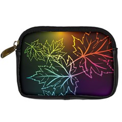 Beautiful Maple Leaf Neon Lights Leaves Marijuana Digital Camera Cases by Mariart