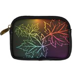 Beautiful Maple Leaf Neon Lights Leaves Marijuana Digital Camera Cases Front